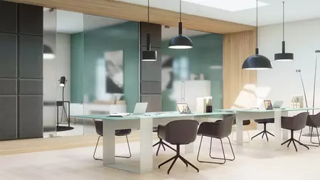 Cloison en verre bureau
